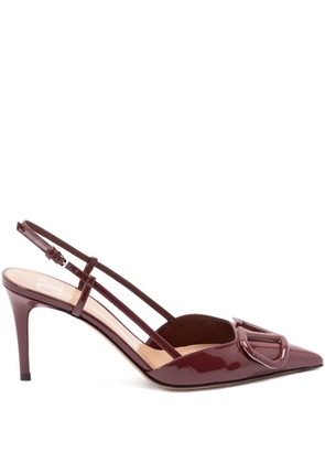 Valentino Garavani 80mm VLogo Signature slingback pumps - Brown