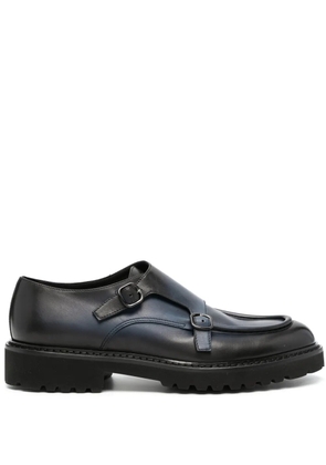 Doucal's double-buckle monk shoes - Black