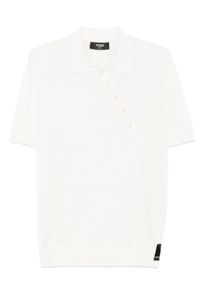 FENDI asymmetric polo shirt - Neutrals