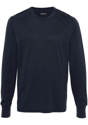 TOM FORD mélange cotton T-shirt - Blue