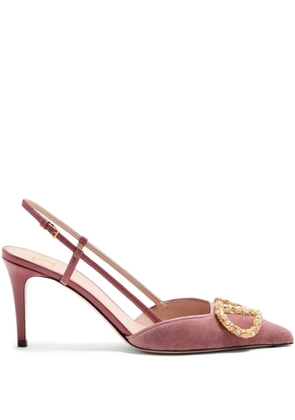 Valentino Garavani 80mm VLogo Signature embellished pumps - Pink