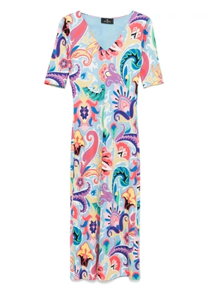 ETRO paisley midi dress - Blue