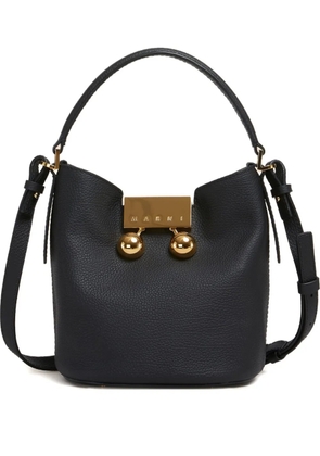 Marni Trunkaroo pebbled-leather bucket bag - Black
