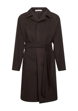 Tagliatore lapel belted coat - Brown