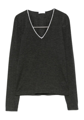 Brunello Cucinelli v-neck embellished sweater - Grey