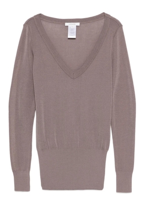 LEMAIRE long-sleeve V-neck sweater - Brown