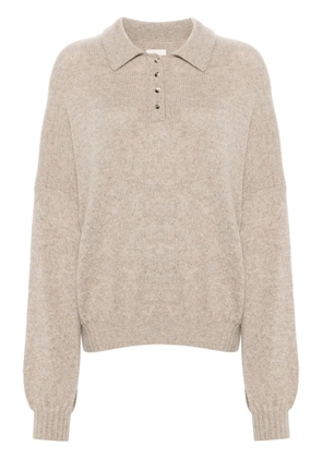 KHAITE Rene cashmere blend polo jumper - Neutrals