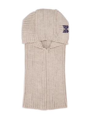 Needles embroidered-butterfly rib-knit balaclava - Neutrals