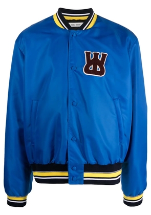 Wales Bonner logo-patch bomber jacket - Blue