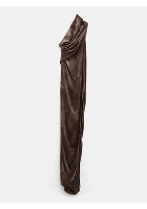 Rick Owens draped one-shoulder dress - Brown