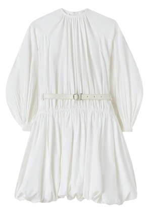 Jil Sander puffball belted cotton minidress - White
