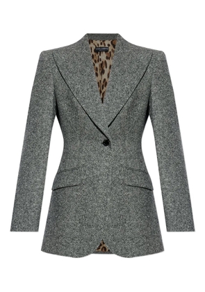 Dolce & Gabbana single-button tweed jacket - Grey