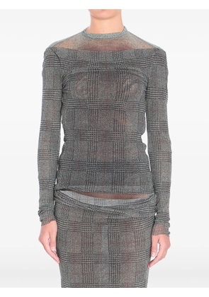 Jean Paul Gaultier checked mesh top - Grey