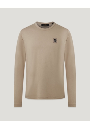 Belstaff Long Sleeved T-shirt Men's Cotton Jersey Dark Sand Size 2XL
