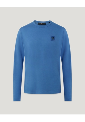 Belstaff Long Sleeved T-shirt Men's Cotton Jersey Marine Blue Size 2XL