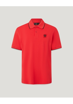 Belstaff Tipped Polo Men's Cotton Pique Rally Red Size 2XL