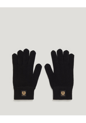 Belstaff Watch Gloves Unisex's Wool Cashmere Blend Black Size One Size