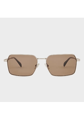 Paul Smith Matte Silver and Brown 'Matheson' Sunglasses Multicolour