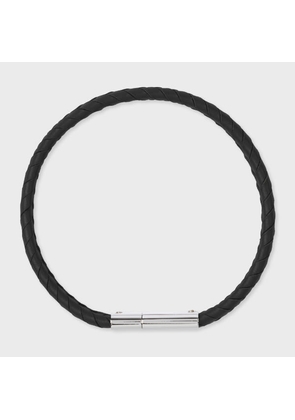 Paul Smith Black Braided Leather Bracelet