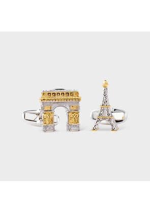Paul Smith Silver and Gold 'Paris Souvenir' Cufflinks Multicolour