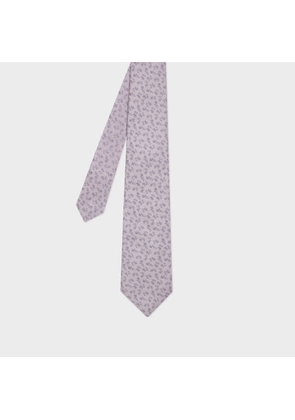 Paul Smith Lilac Silk Floral Tie Purple