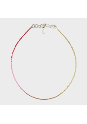 Paul Smith Khaki and Pink Beaded Necklace Multicolour