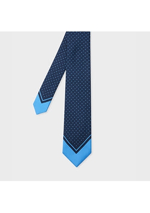 Paul Smith Navy Blue Polka Dot Silk Tie