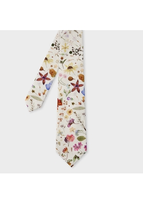 Paul Smith White 'Liberty Floral' Cotton Tie