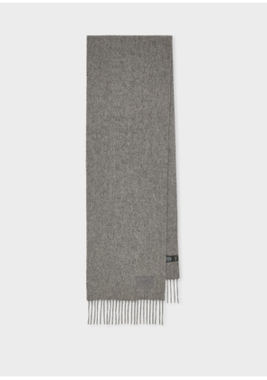 Paul Smith Grey Cashmere Logo Scarf