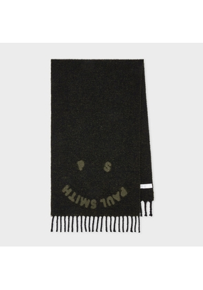 Paul Smith Black 'Happy' Logo Scarf