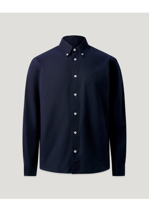 Belstaff Street Shirt Men's Compact Cotton Oxford Dark Ink Size 2XL