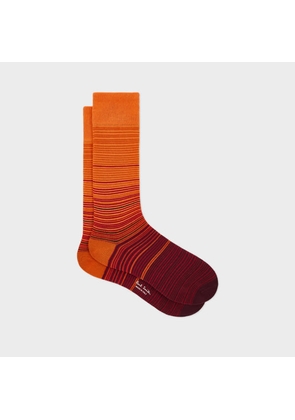 Paul Smith Orange Gradient Stripe Socks