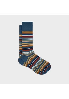 Paul Smith Blue Multicolour Stripe Socks