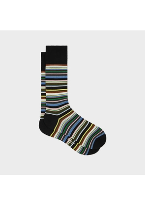 Paul Smith Black Multicolour Stripe Socks