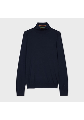 Paul Smith Navy Merino Wool Roll Neck Sweater Blue