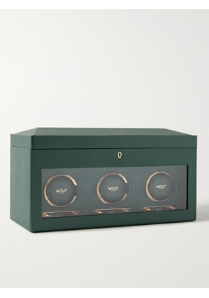 WOLF - Pebble-Grain Vegan Leather Triple Watch Winder - Men - Green