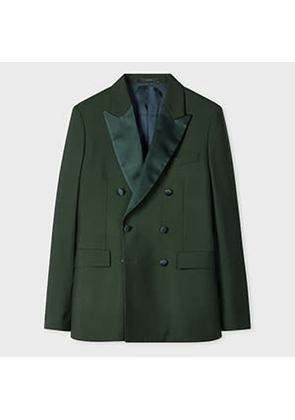 Paul Smith Dark Green Wool-Mohair Double-Breasted Evening Blazer