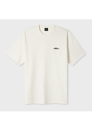 PS Paul Smith Oversized White Logo Embroidery Cotton T-Shirt