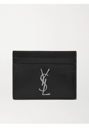 SAINT LAURENT - Logo-Appliquéd Leather Cardholder - Men - Black