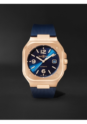 Bell & Ross - BR 05 Blue Gold Automatic 40mm 18-Karat Rose Gold and Rubber Watch, Ref. No. BR05A-BLU-PG/SRB - Men - Blue