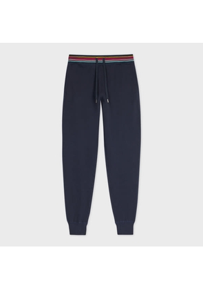 Paul Smith Women's Navy Lounge Sweatpants With 'Swirl' Trims Blue