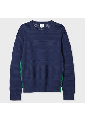 Paul Smith Navy Textured Cotton Sweater Blue