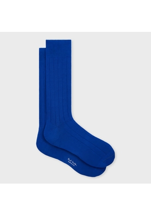 Paul Smith Bright Blue Ribbed Cotton Socks