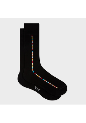 Paul Smith Black 'Signature Stripe' Central Trim Socks