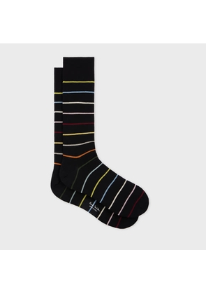 Paul Smith Black Cotton-Blend Block 'Signature Stripe' Socks