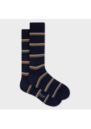 Paul Smith Navy Block 'Signature Stripe' Socks Blue