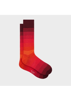 Paul Smith Red Cotton-Blend Ombre Stripe Socks