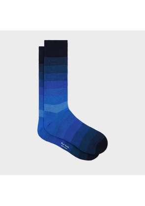 Paul Smith Blue Cotton-Blend Ombre Stripe Socks