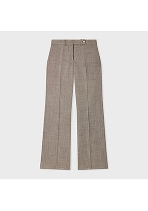 Paul Smith Women's Brown Flecked Wool-Viscose Bootcut Trousers