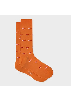 Paul Smith Orange 'Sunglasses' Socks